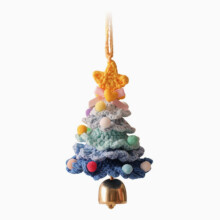 Adornos navideños de piel, adornos de ganchillo para el árbol de Navidad, decoraciones navideñas para el coche.