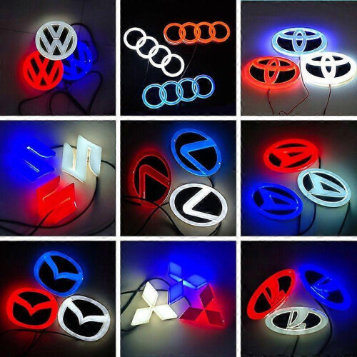 Pegatina LED 4D para Ford, 14,5 cm x 5,6 cm, azul. 1