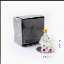 Adorno navideño de cristal, regalo, escena de Papá Noel, decoración, mini muñeco de nieve, decoración de escritorio