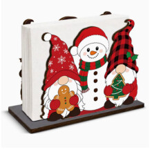 Servilletero de madera navideño, decoración de escritorio, caja para guardar pañuelos