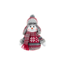 Decorazioni natalizie in tessuto lavorato a maglia, pupazzo di neve, bambola carina, decorazione natalizia per bancone.
