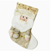 Calzini natalizi lavorati a maglia, Vecchio signore dorato, Pupazzo di neve, Sacchetto regalo natalizio, Ciondolo albero di Natale