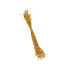 Ciondolo natalizio a forma di testa di proiettile, in filo d'oro e d'argento, lungo 20 cm.