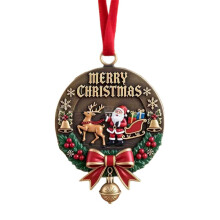 Nuovo ciondolo piatto in acrilico a forma di Babbo Natale, accessorio decorativo per l'albero di Natale, regalo per le feste.