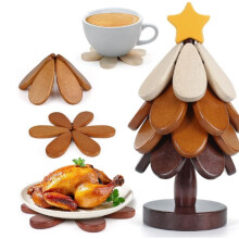 Tappetino isolante per albero di Natale di alta gamma, decorazione creativa per tavolo da pranzo con albero in legno massello