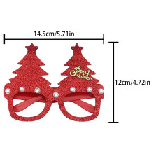 Occhiali di Natale, corna di cervo, albero di Natale, Babbo Natale, pupazzo di neve, atmosfera di festa, decorazioni per occhiali.