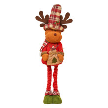 Bambola di Natale Ornamento retrò a scacchi Regalo di Natale Vecchio pupazzo di neve in posa eretta