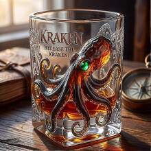 The Kraken Black Spiced Rum Octopus Whiskey Glass_ynap