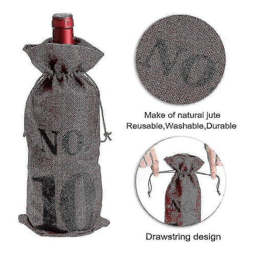 10pcs Burlap Drawstring Sleeves for Wine Bottles Blind Tasting Bags 1