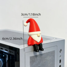 Trpaslík sedící figurka do knihovny kancelář počítač desktop mini Santa Claus dekorace
