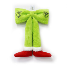 Grinch s mašlí u nohy vánoční dekorace na stromeček rekvizity aranžmá vánoční ozdoby