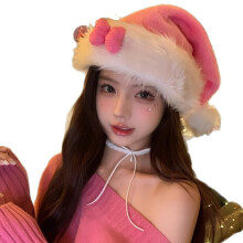 Decoración navideña Gorro de Navidad rosa con lazo Guantes de princesa Barbie Gorro de Navidad de terciopelo decorativo