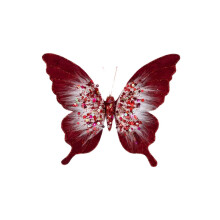 Mariposa de terciopelo sintético, nueva decoración navideña para el árbol de Navidad.
