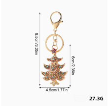 Funkelnder Diamant-Weihnachtsbaum-Schlüsselanhänger mit Karabinerkette aus Legierung und Diamantbesatz, Rucksackanhänger