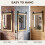 Homcom HOMCOM Farmhouse Rectangle Mirror, 86.5 x 61 cm, White Oak 7