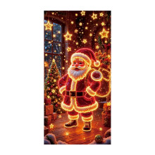 Leuchtende Weihnachtsgeschenke für den Weihnachtsmann, Türvorhänge, fröhliche Weihnachtsdekoration für draußen