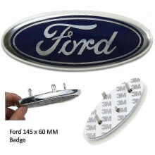 Emblema ovalado Ford azul/cromado delantero/trasero 145x60mm Emblema personalizado para Focus, Mondeo, Transit Fácil aplicaci
