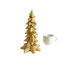 Goldener Glitzer-Weihnachtsbaumschmuck aus Kunstharz, Tischdekoration