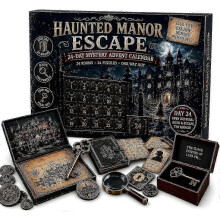 24-daagse kerstmysterie-avonturen-adventskalender, puzzelspel in escaperoomstijl met 6 verhaalthema's, interactief aftelcadeau voo