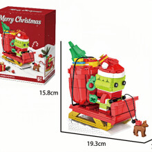 Kerstcadeau: kerstslee, Grinch, 3-in-1 kleine bouwblokjes