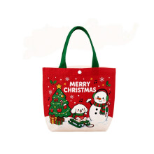 Weihnachtsgeschenkbox, Geschenktüte, niedliche Cartoon-Canvas-Tasche, Verpackungstasche, Handtasche