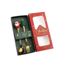 Weihnachtslöffel-Set – Bezauberndes Weihnachtsgeschenk-Besteckset mit Weihnachtsmannfigur und Dessertlöffel