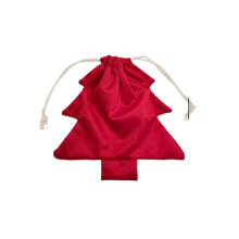 Weihnachtsdeko-Set mit Taschen, Fellkugeln und Glöckchen, Weihnachtsbaum