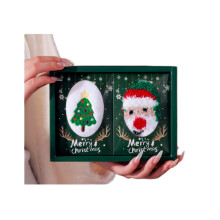 Caja de regalo de toalla navideña bordada, regalo infantil, figura de dibujos animados, regalo de Navidad