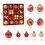 42 Sets bemalter Weihnachtskugeln in Geschenkboxen, 3 cm/6 cm große Christbaumkugeln 3