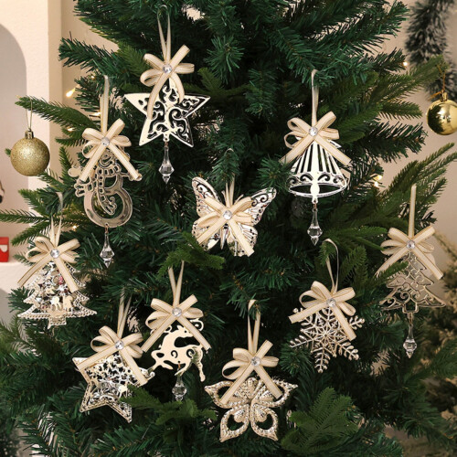 Christmas tree decoration pendant creative tinplate pentagram snowflake pendant 2