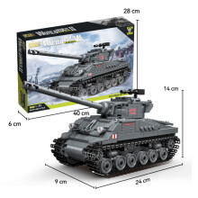 Kerstcadeau: Sherman tank modelfiguurtje, kleine bouwblokjes voor kinderen, teambuilding cadeau