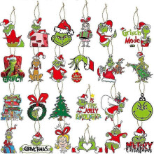 24Pcs Grinch Christmas Tree Decorations Grinch Tree Ornaments - Christmas Tree Hanging Ornament Decorations Grinch Whoville Christmas T
