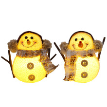 Leuchtender Weihnachtsschneemann, karierter Schal von Amazon, Puppe