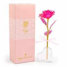 Goldfolienrose, Einzelblume, künstliche Goldrose, Weihnachten, Valentinstag, Muttertag, Lehrertag