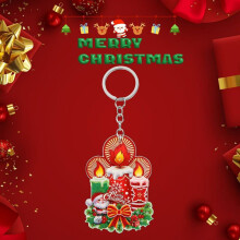 Llavero navideño, colgante de regalo, acrílico 2D, nuevo, para fiestas navideñas, llavero para mochila, decoración