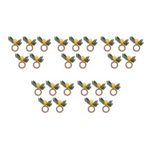 25x sitruunanvärisiä lautasliinarenkaita, sitruunaköynnöksenvärisiä lautasliinarenkaita, ruokapöydän kattaus, lautasliinateli