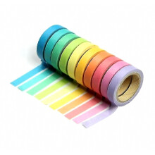 Colorful Washi Tape Set for DIY Crafts Assorted Colors 10 Rolls Vibrant Decorative Masking Tape 5x0.7x0.7cm