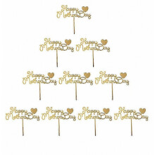Acrylic Mother's Day Cake Picks Cupcake Toppers Decoration 10Pcs