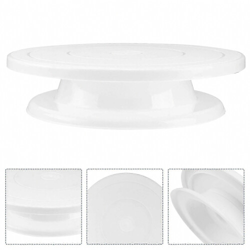 Cake Decorating Tools Set with Rotating Turntable and Scrapers for Easy Use White 2