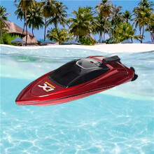 (Red) 2.4GHZ Mini RC Boat for Pool Tub for Kids Adult Mini Remote Control Boats