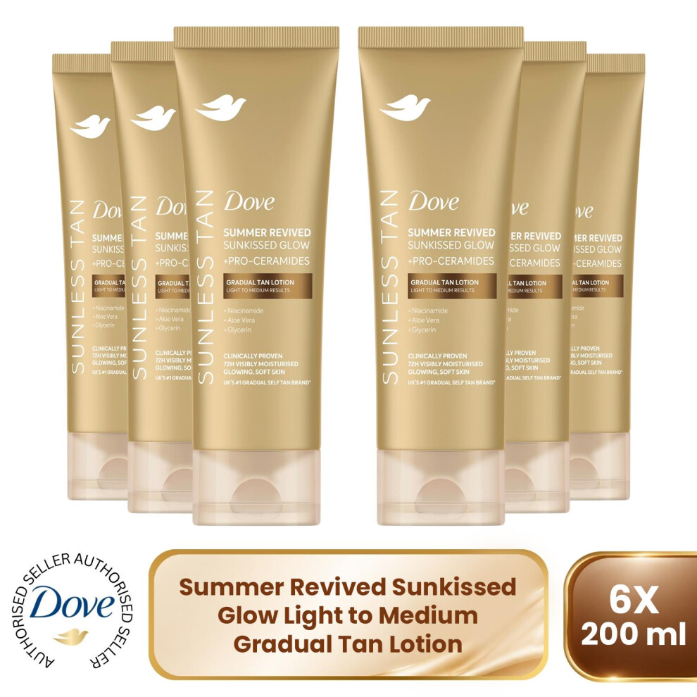 Dove Dermaspa Summer Revived Fair To Medium Body Lotion, 200Ml, 6 Pack - Image 5