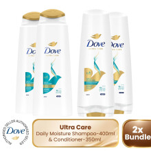 Dove Ultra Care Shampoo & Conditioner Bundle 350ml - Daily Moisture, 2 Pack