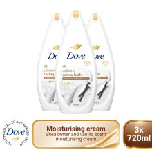 Dove Caring Bath Calming Bath Soak 720 ml With Shea Butter & Vanilla 3 Pack
