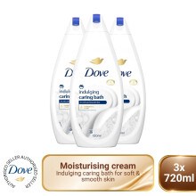 Dove Caring Bath Indulging Cream Bath Soak 720ml With Moisturising Cream 3 Pack