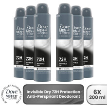 6x Dove Anti-Perspirant Men+Care Advanced Invisible Dry 72H Protection Deo, 200ml