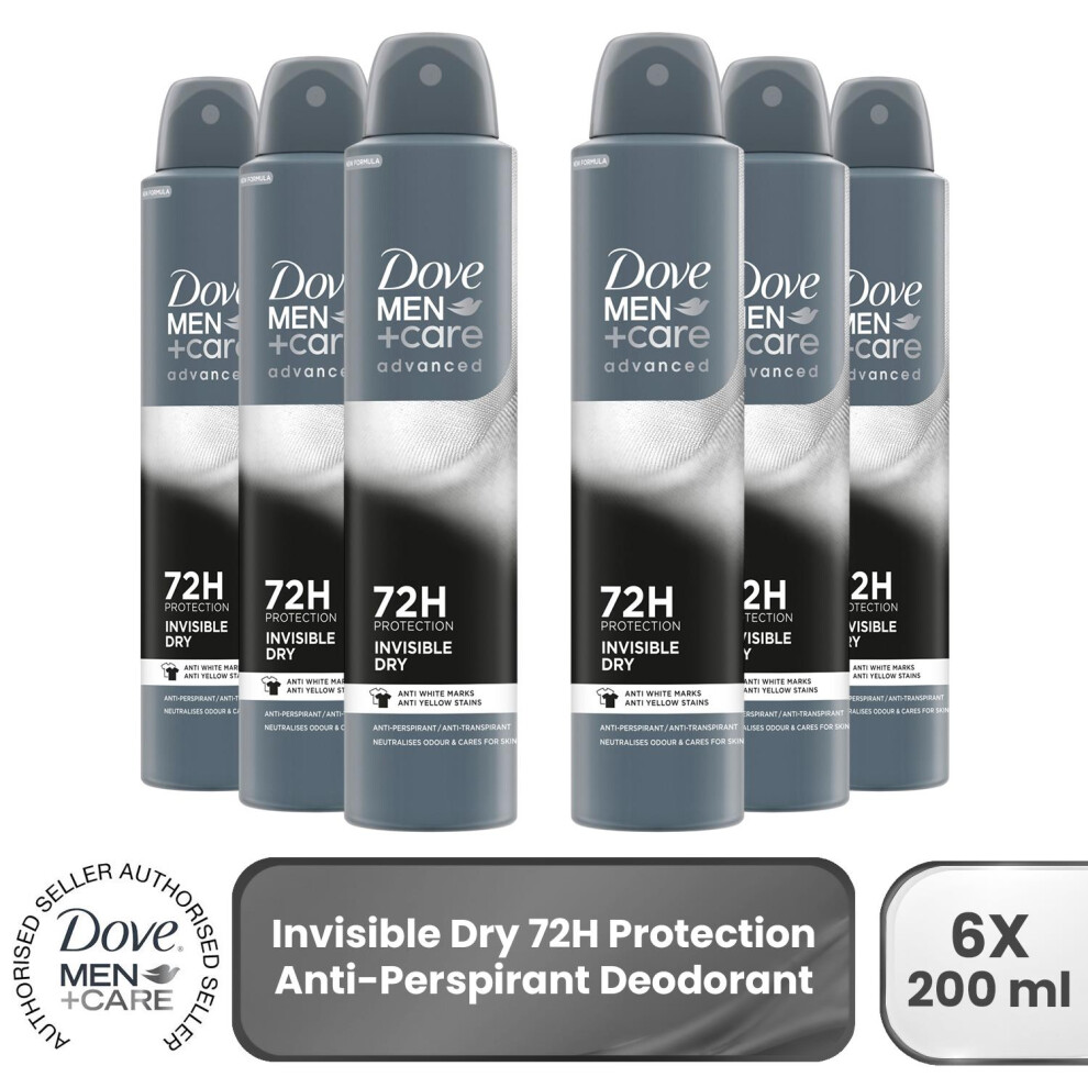 Dove Men's Grey 3X 'Anti-Perspirant' +Care Invisible Dry Deo, 200Ml In - Image 6