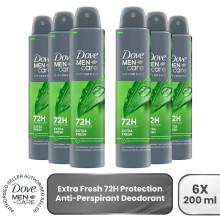 6x Dove Anti-Perspirant Men+Care Advanced Extra Fresh 72H Protection Deo, 200ml