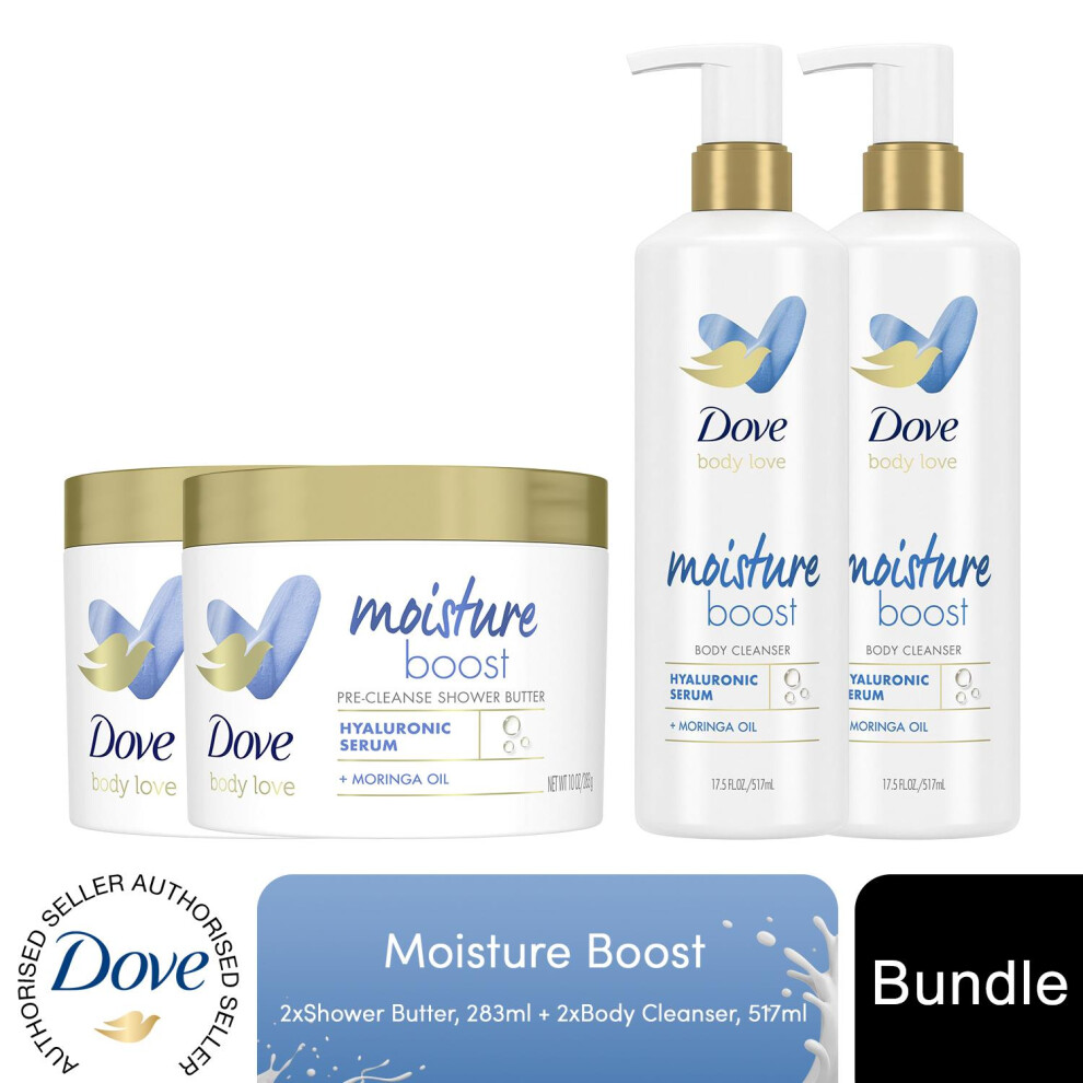 Dove Body Love Moisture Duo Hyaluronic Acid Cleanser & Shower Butter, 2 Pack - Image 2