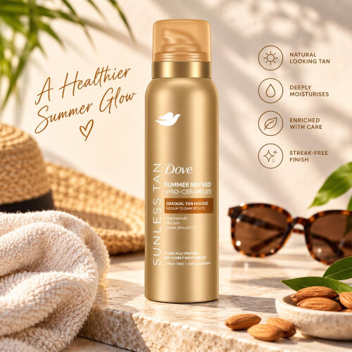 Dove Dove Derma Spa Summer Revived Self Tan Mousse 150ml 3 Pack, Medium-Dark Skin 1