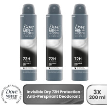 3x Dove Anti-Perspirant Men+Care Advanced Invisible Dry 72H Protection Deo, 200ml